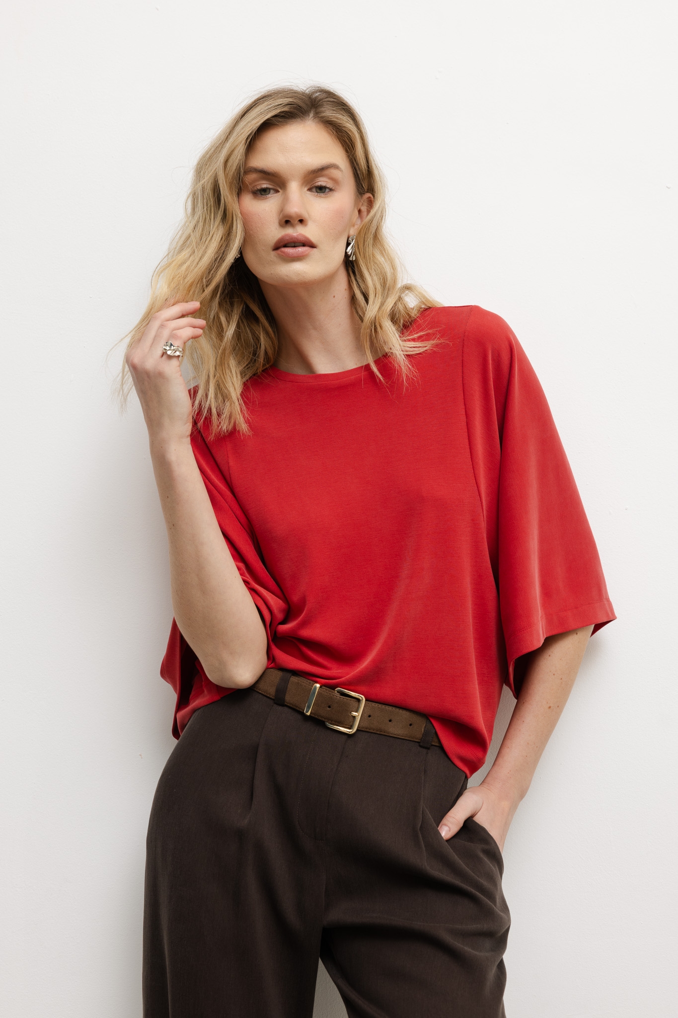 T-SHIRT LUNA CZERWONY L - Flawless