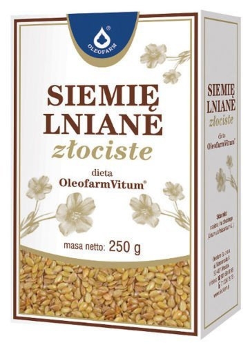 Siemię lniane złociste mielone 250g Oleofarm