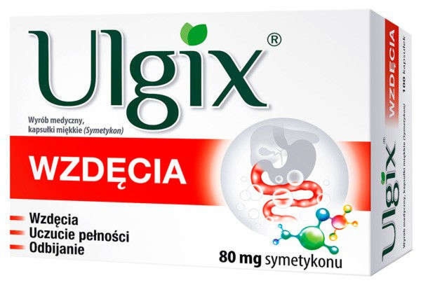 ULGIX Wzdęcia - Szybka ulga w dolegliwościach żołądkowych, 100 kapsułek