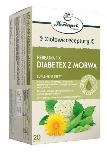 Herbatka Diabetex z Morwą Fix Herbapol - Wsparcie Metabolizmu Węglowodanów