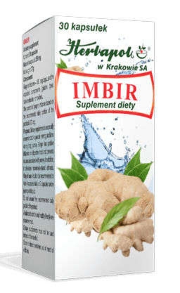 Imbir Herbapol - 30 kapsułek na nudności i wsparcie trawienia