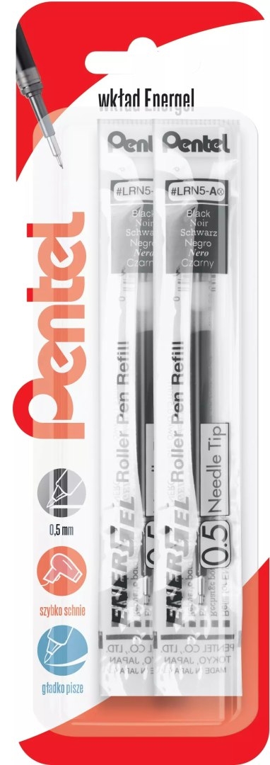 Фото - Ручка Pentel Wkład do cienkopisów kulkowych EnerGel LRN5 czarny 2 szt. 