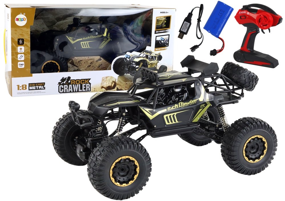 Фото - Машинка LEAN Toys Duże Auto Zdalnie Sterowane W Skali 1:8 Sterowanie 2.4G Czarne 