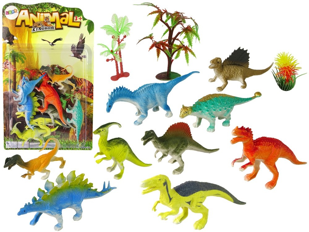 Фото - Фігурки / трансформери LEAN Toys Zestaw Figurek Dinozaurów 9 sztuk Kolorowe 