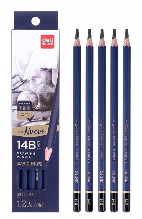 Zdjęcia - Ołówek Deli  14B do szkicowania Nuevo 12szt 