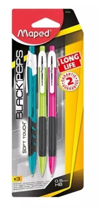 Фото - Олівці Maped Ołówek aut. Blackpeps long life 0.5mm HB 3szt 