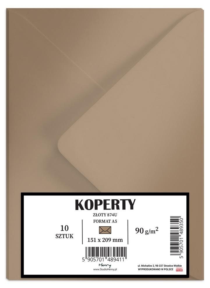 Фото - Конверти й листівки Henry Koperty A5 złote 10szt 
