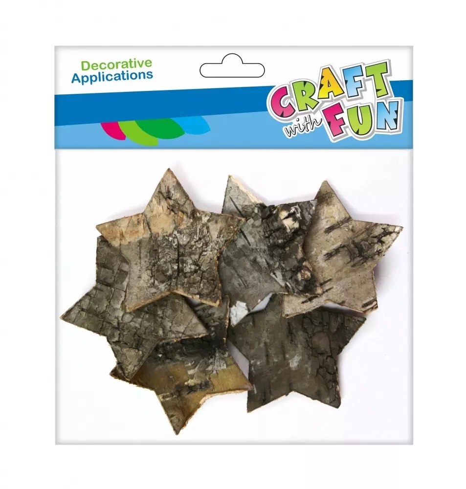 Фото - Малювання Starpak Craft with Fun Ozdoba dekoracyjna Drewnokszt Kora Gwiazd 6cm6szt 12 