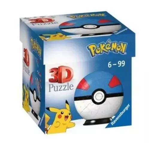 Фото - Пазли й мозаїки Ravensburger Puzzle 3D 54 Kula Pokemon niebieska 