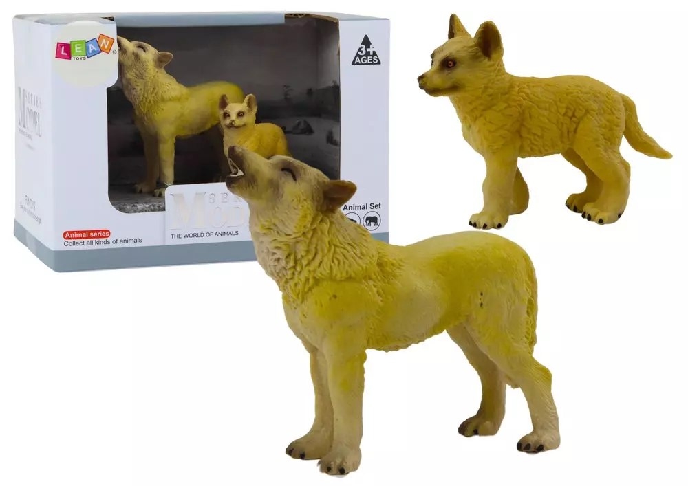 Фото - Фігурки / трансформери LEAN Toys Figurki Dorosły Wilk 9 cm oraz Młody Wilk 6,5 cm 