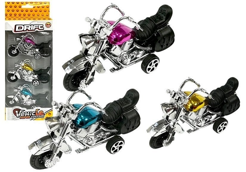 Фото - Машинка LEAN Toys Zestaw Motocykli 3 Sztuki Resoraki Napęd Frykcyjny 