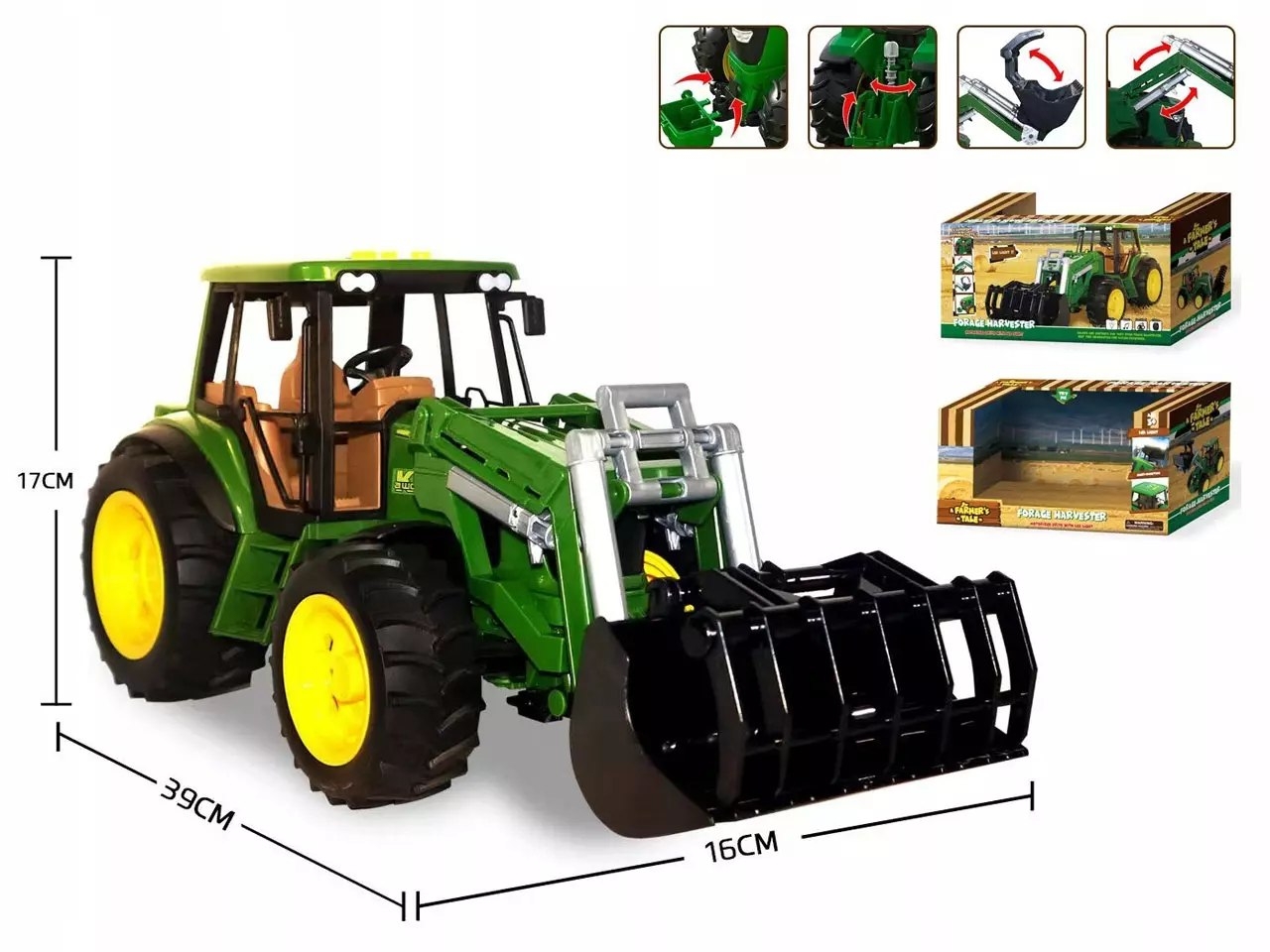 Фото - Машинка Traktor z ładowarką Madej 39 cm zielony