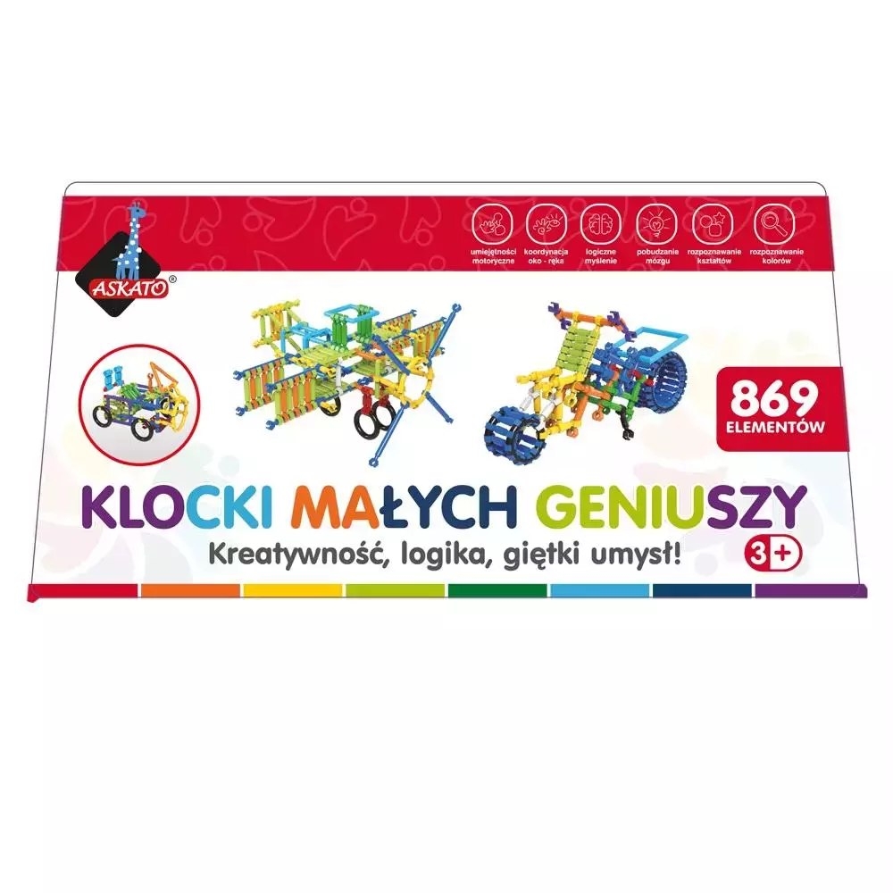 Фото - Конструктор Askato Klocki małych geniuszy patyki - 869 elementów 