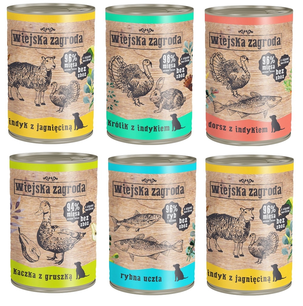 Wiejska Zagroda zestaw 6 x 400g Mix Smaków