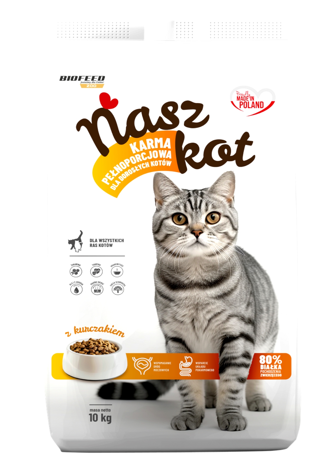 Karma dla kota Nasz Kot z kurczakiem 10 kg Biofeed