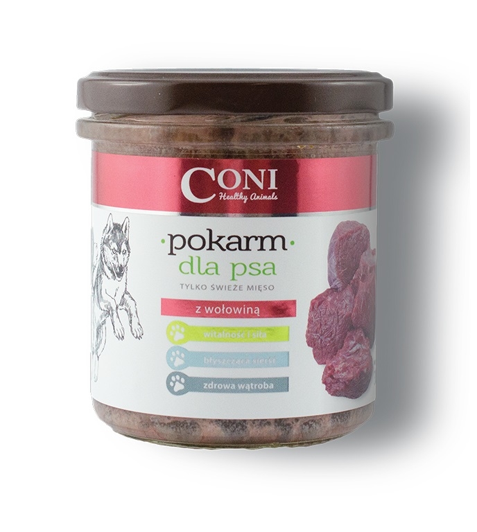 karma dla psa CONI z wołowiną 72% mięsa 300g bez zbóż