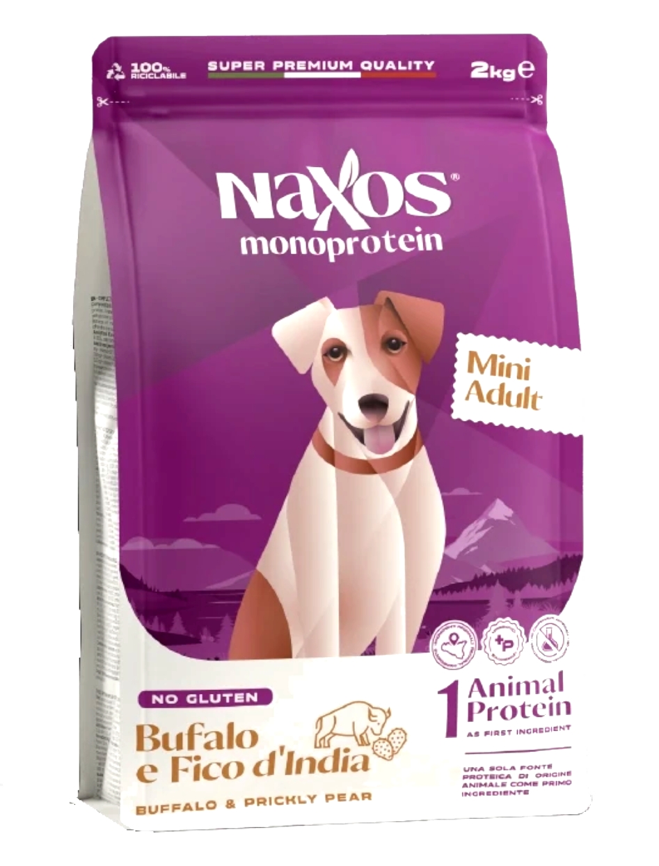 Karma dla psa NAXOS ADULT MINI dla małych ras Bawół 29% Mięsa 2 kg
