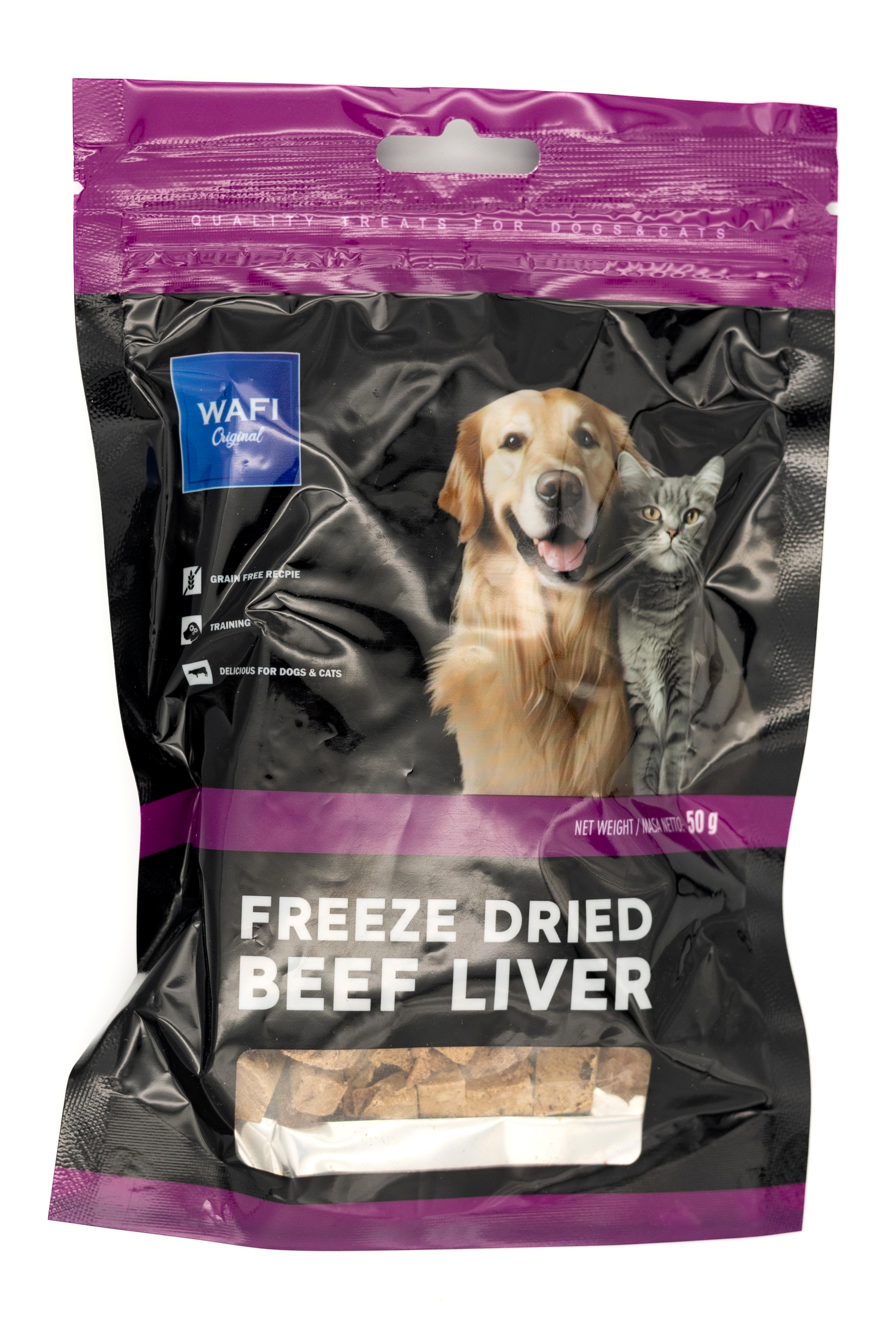 Przysmak dla psa i kota WAFI Freeze Dried Liofilizowana Wątroba Wołowa 50g