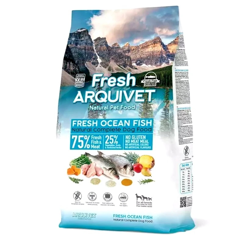 Karma Półmiękka ARQUIVET FRESH 75% Mięsa Ryba Kurczak 10 kg