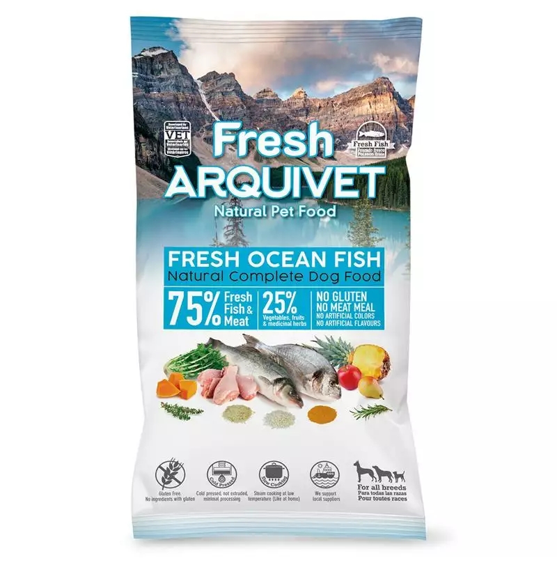 Karma Półmiękka ARQUIVET FRESH 75% Mięsa Ryba Kurczak 100g