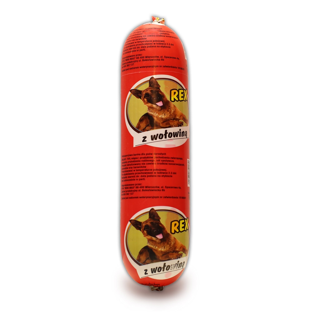 Baton Karma dla psa Rex z wołowiną 70% Mięsa 900 g 