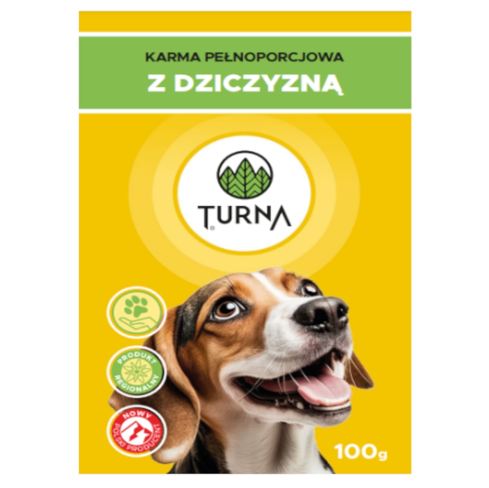Mokra karma  dla psa Turna  z Dziczyzną 24 x 100g Saszetka