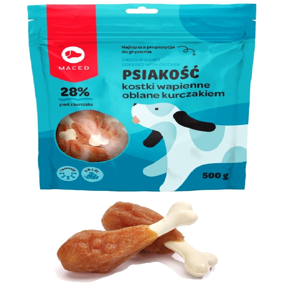 Przysmak Maced kostki z wapniem oblane kurczakiem 500g Udko