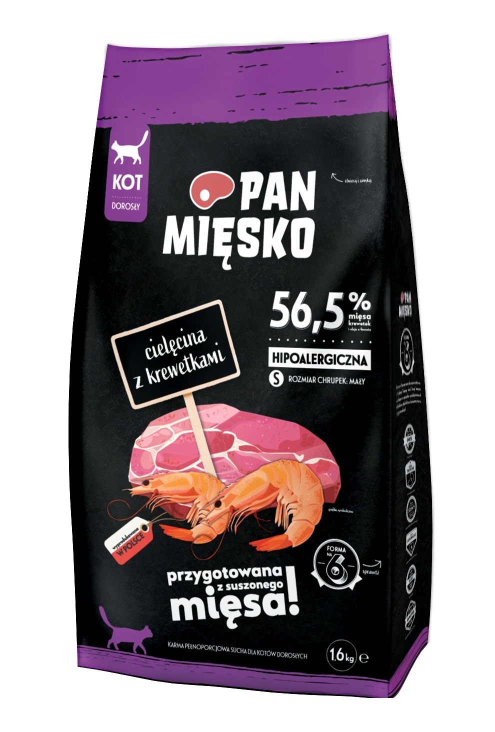 Karma dla kota Pan Mięsko Cielęcina z krewetkami 1,6 kg S