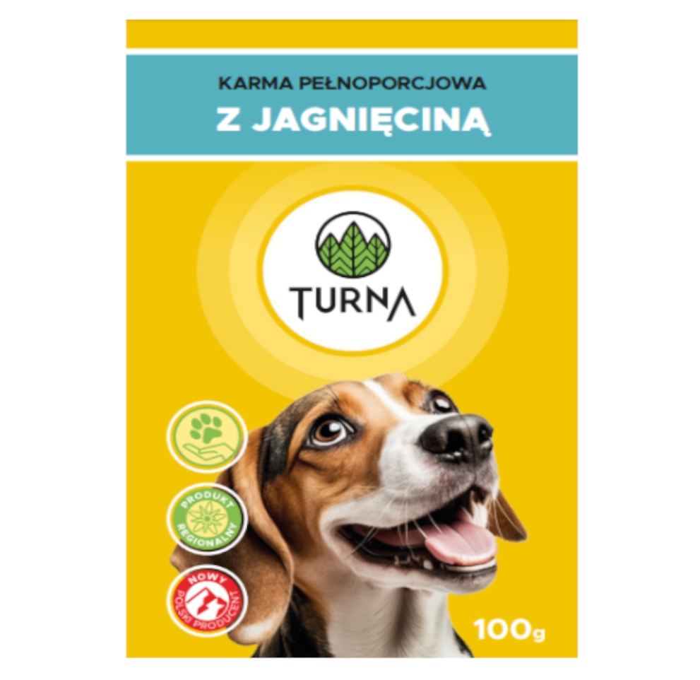 Mokra karma  dla psa Turna  z Jagnięciną 24 x 100g Saszetka