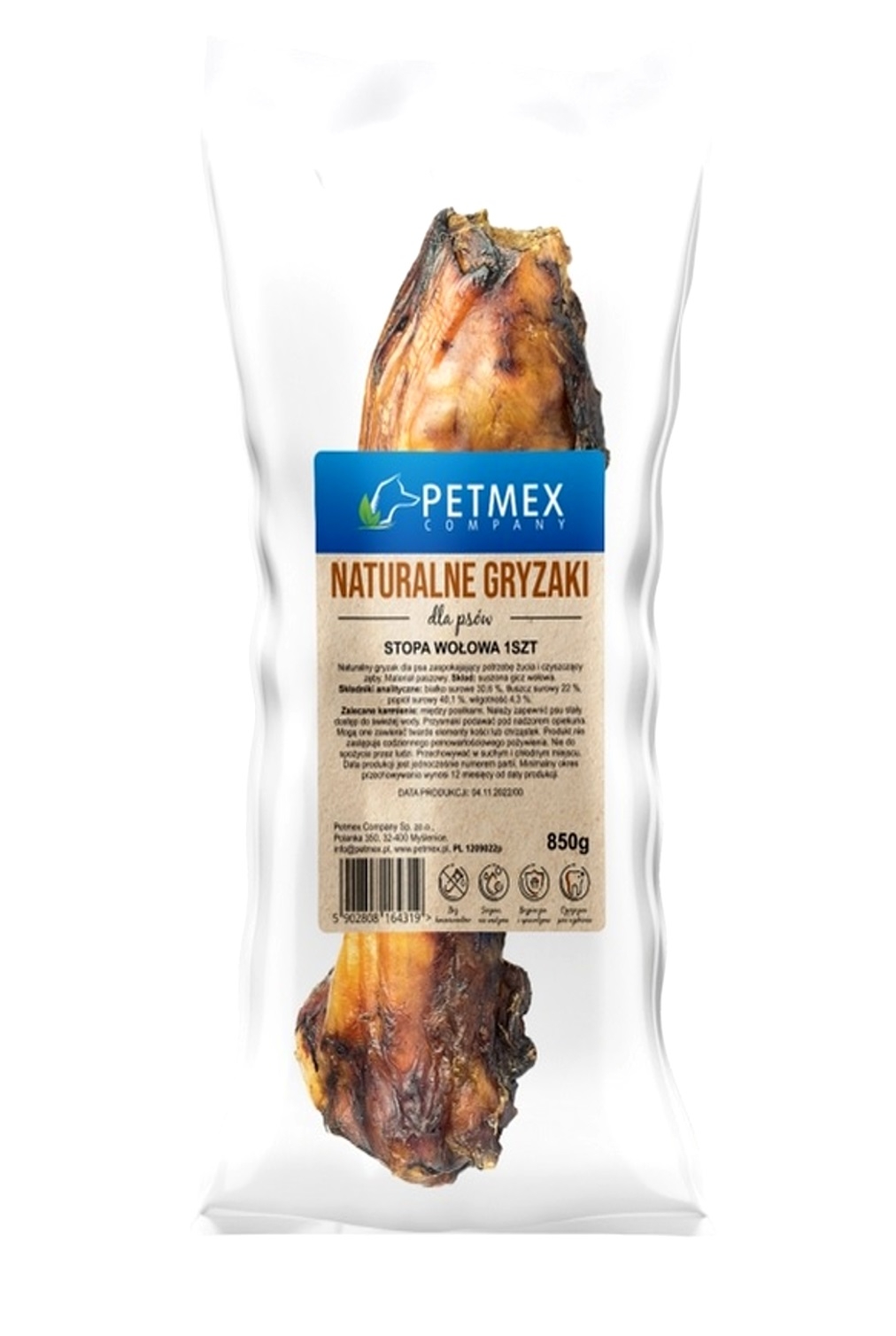 Przysmak dla psa stopa wołowa gicz 1 szt 500g  gryzak XXL