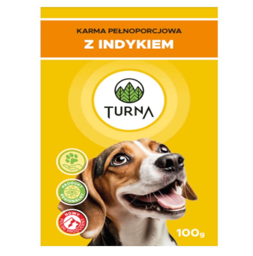 Mokra karma  dla psa Turna  z Indykiem 24 x 100g Saszetka
