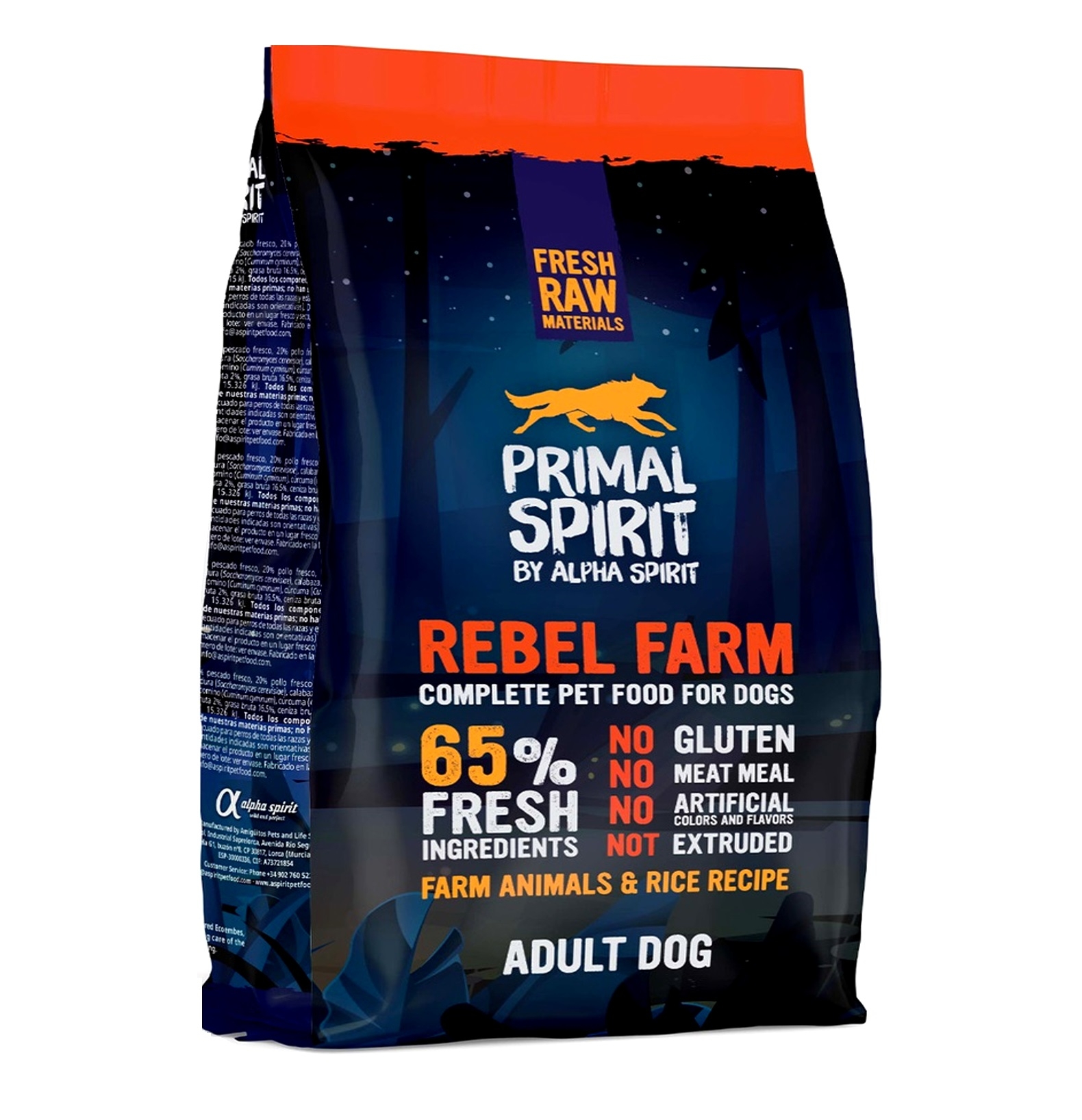 Karma sucho miękka  Primal Spirit 65% mięsa Rebel Farm 1 kg