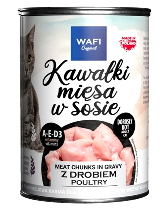 WAFI Karma dla kota Kawałki w Sosie z Drobiem 415g