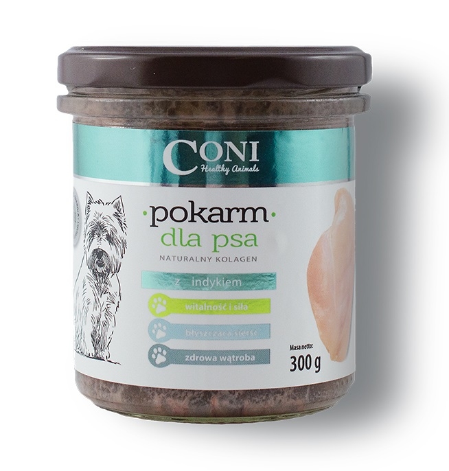karma dla psa CONI z indykiem 72% mięsa 300g bez zbóż