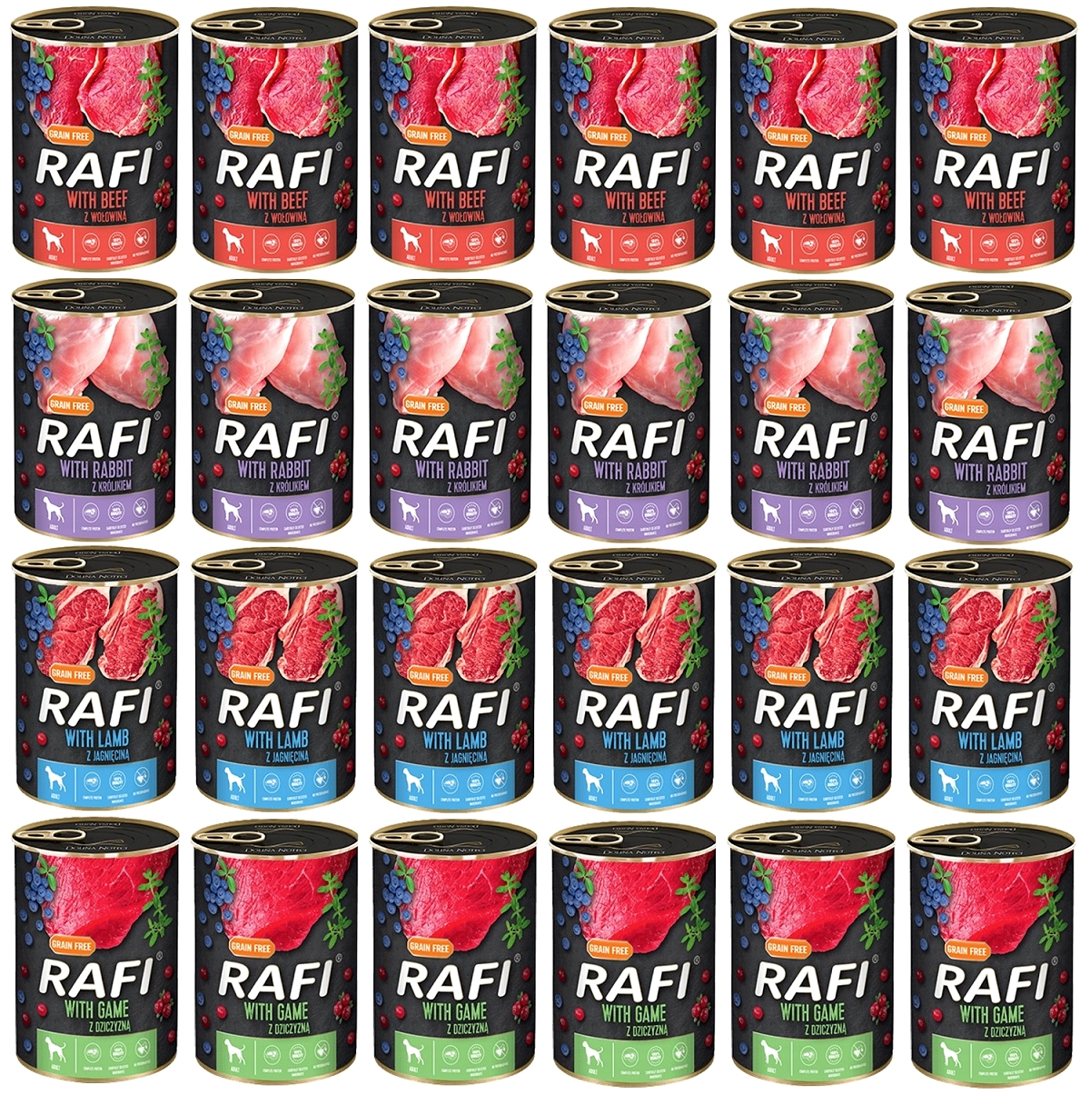 Karma mokra dla psa RAFI CLASSIC mix smaków 24 x 400g