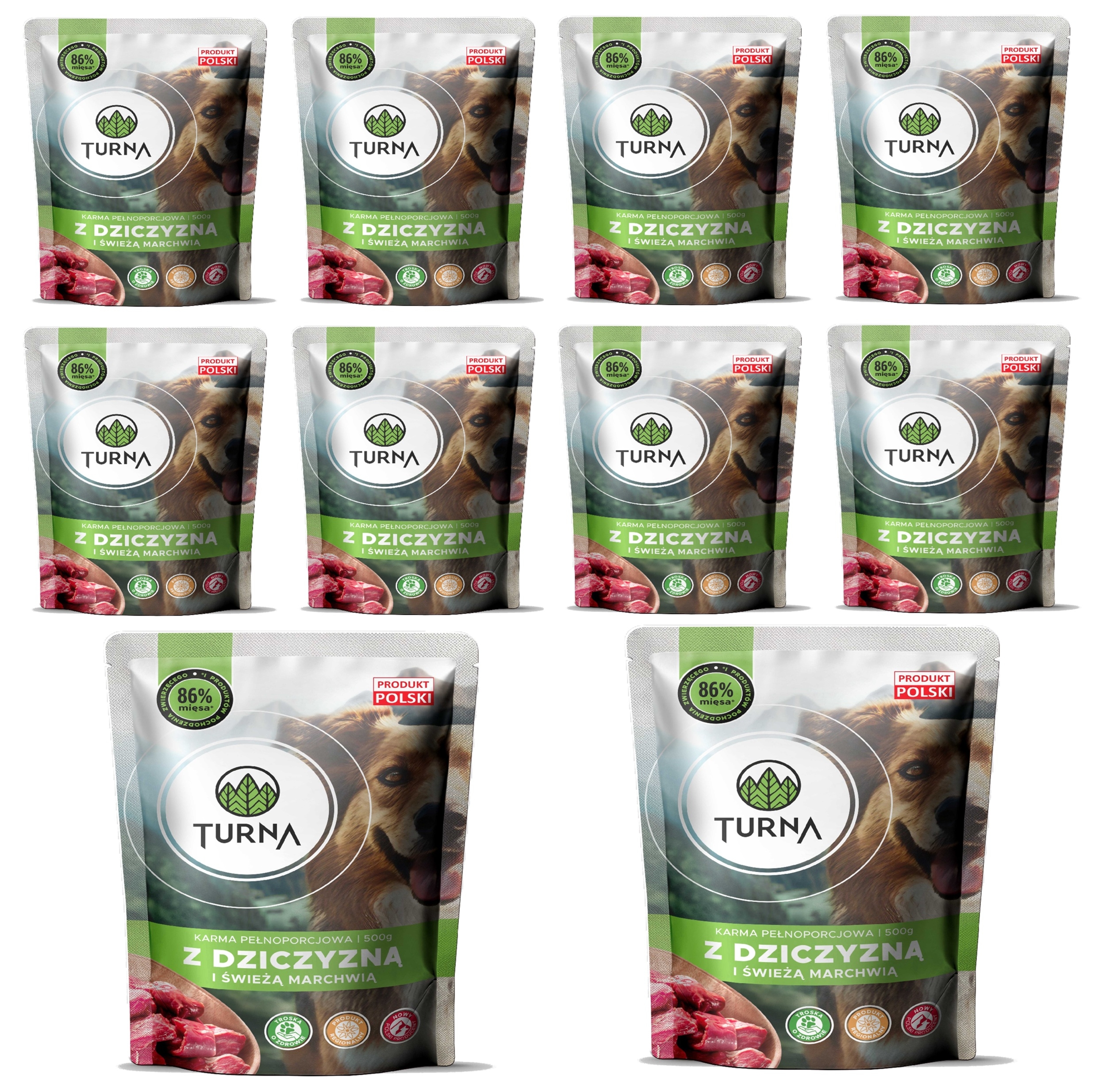 Mokra karma  dla psa Turna  z Dziczyzną  10 x 500g Saszetka