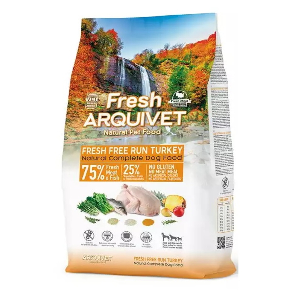 Karma Półmiękka ARQUIVET FRESH 75% Mięsa Indyk Ryba 2,5 kg