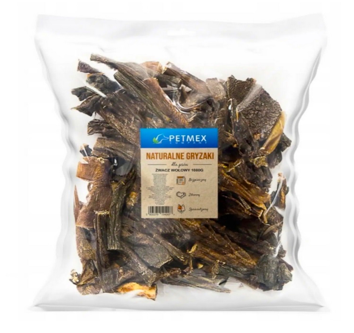 Naturalny Gryzak dla psa Żwacze Wołowe  Petmex 1 kg