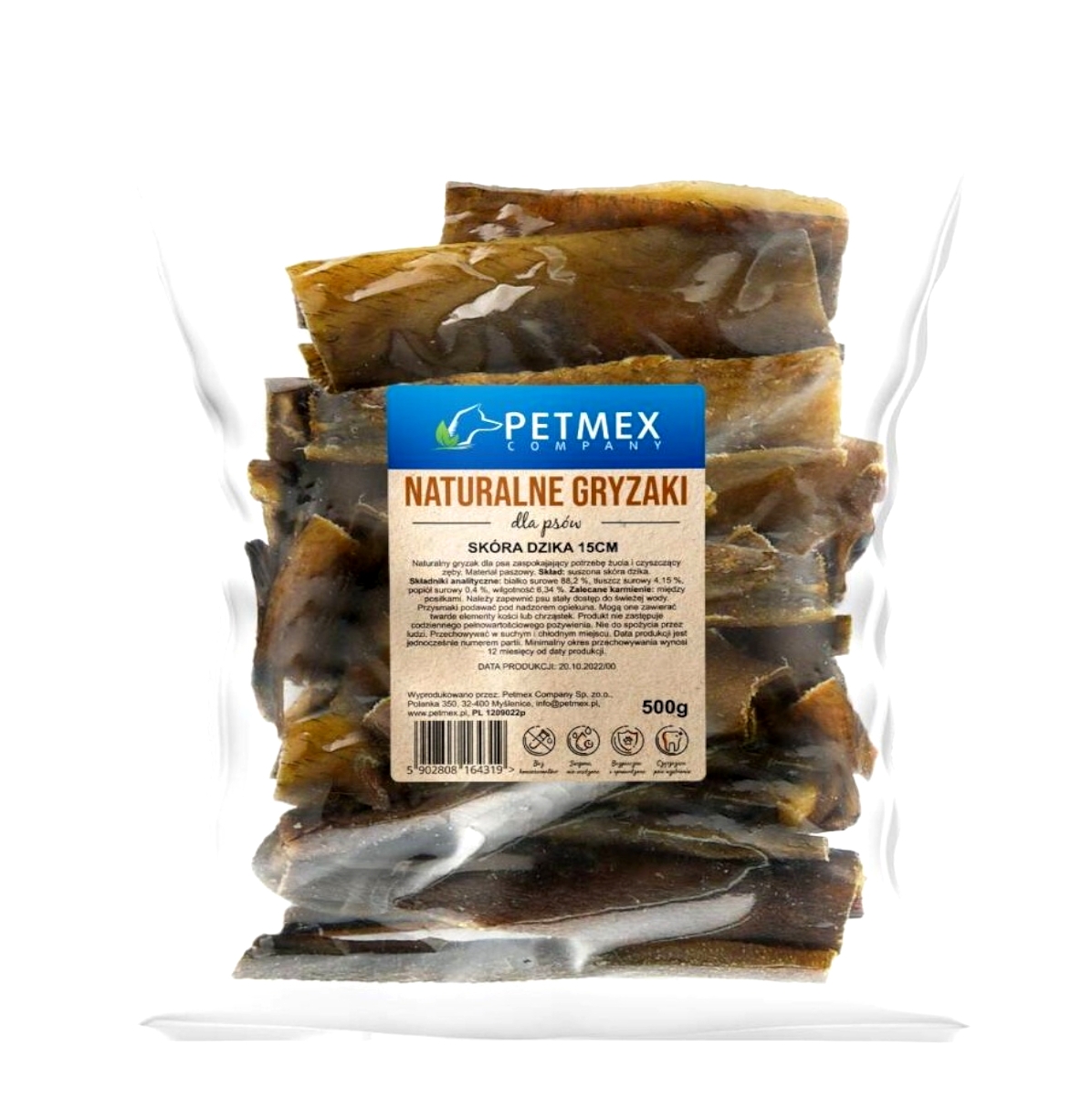 Naturalny Gryzak Skóra z Dzika 500g  PETMEX