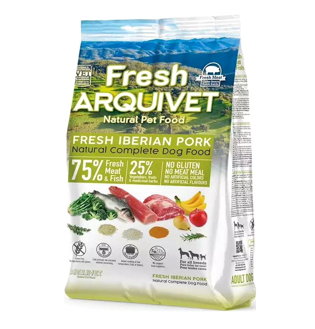Karma Półmiękka ARQUIVET FRESH 75% Mięsa Wieprzowina Iberyjska  Ryba 2,5 kg