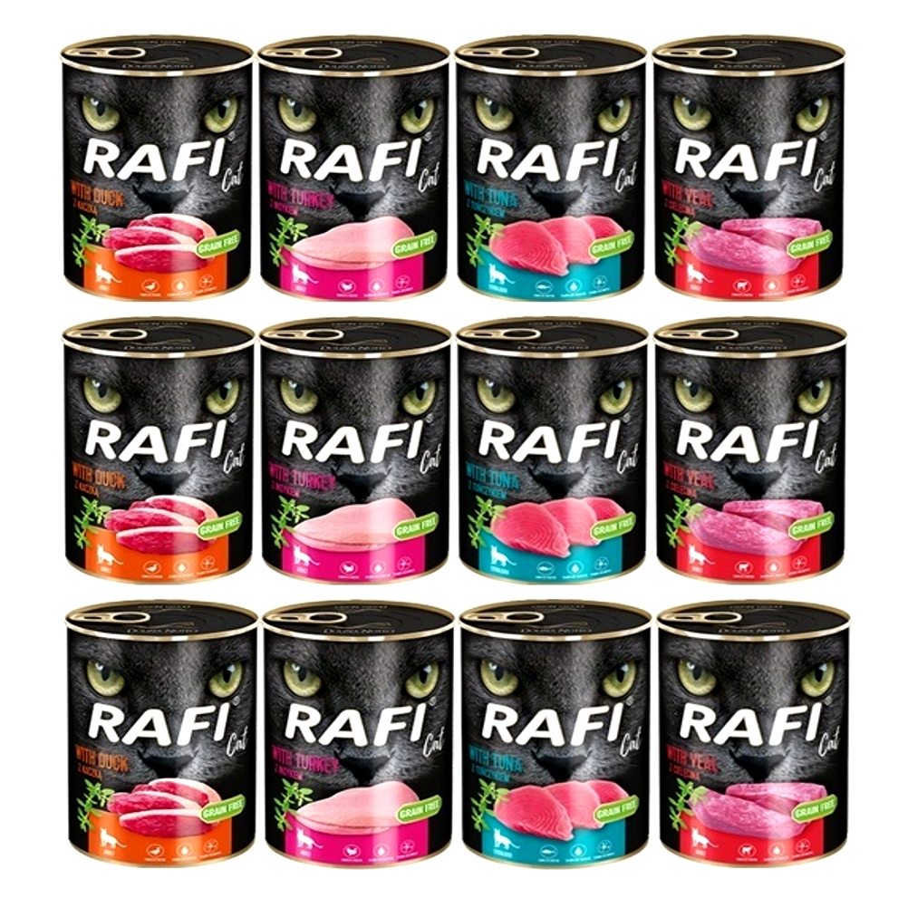 Karma dla kota Rafi Cat 12 x 400g Mix Smaków