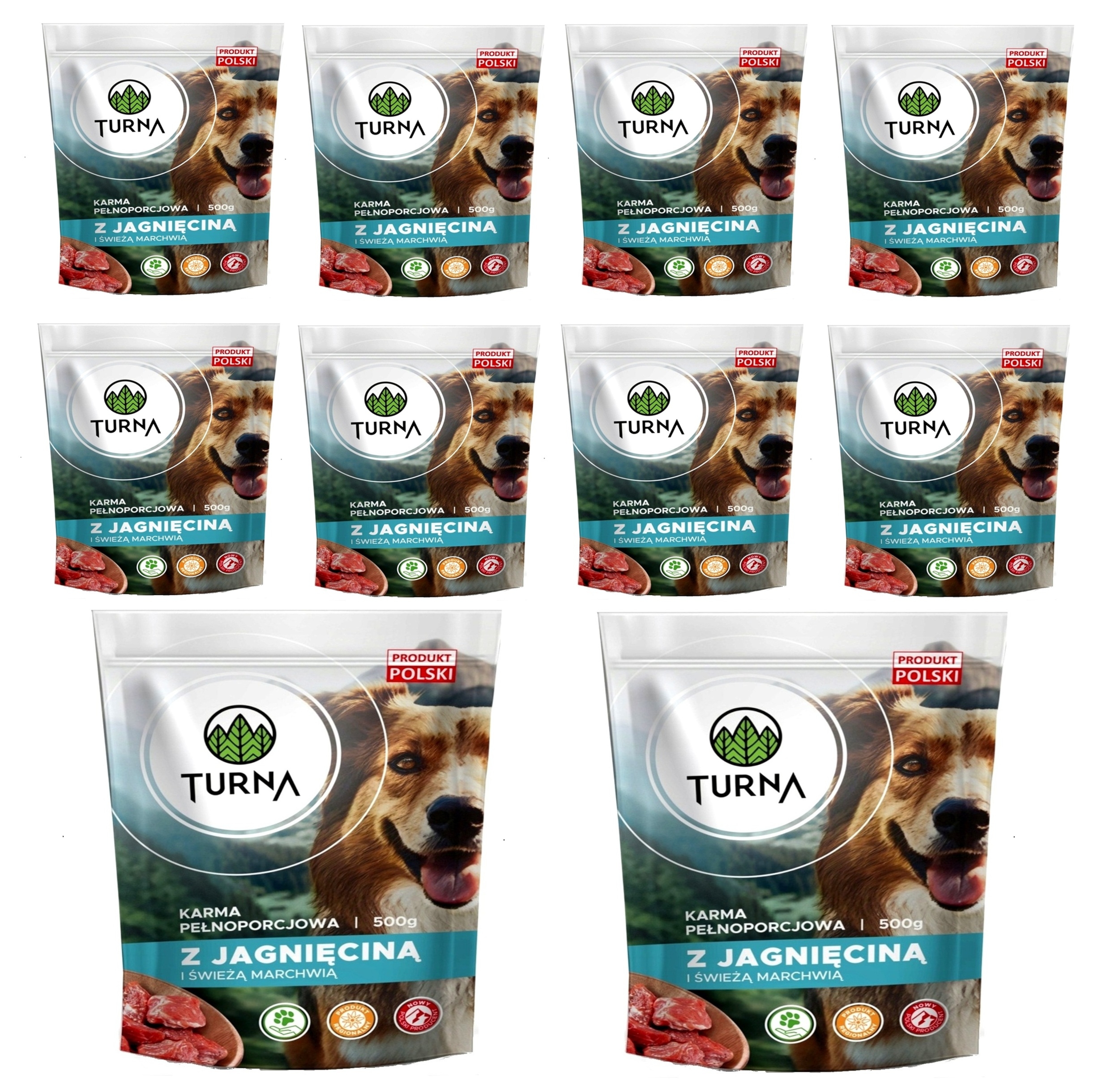 Mokra karma  dla psa Turna  z Jagnięciną 10 x 500g Saszetka