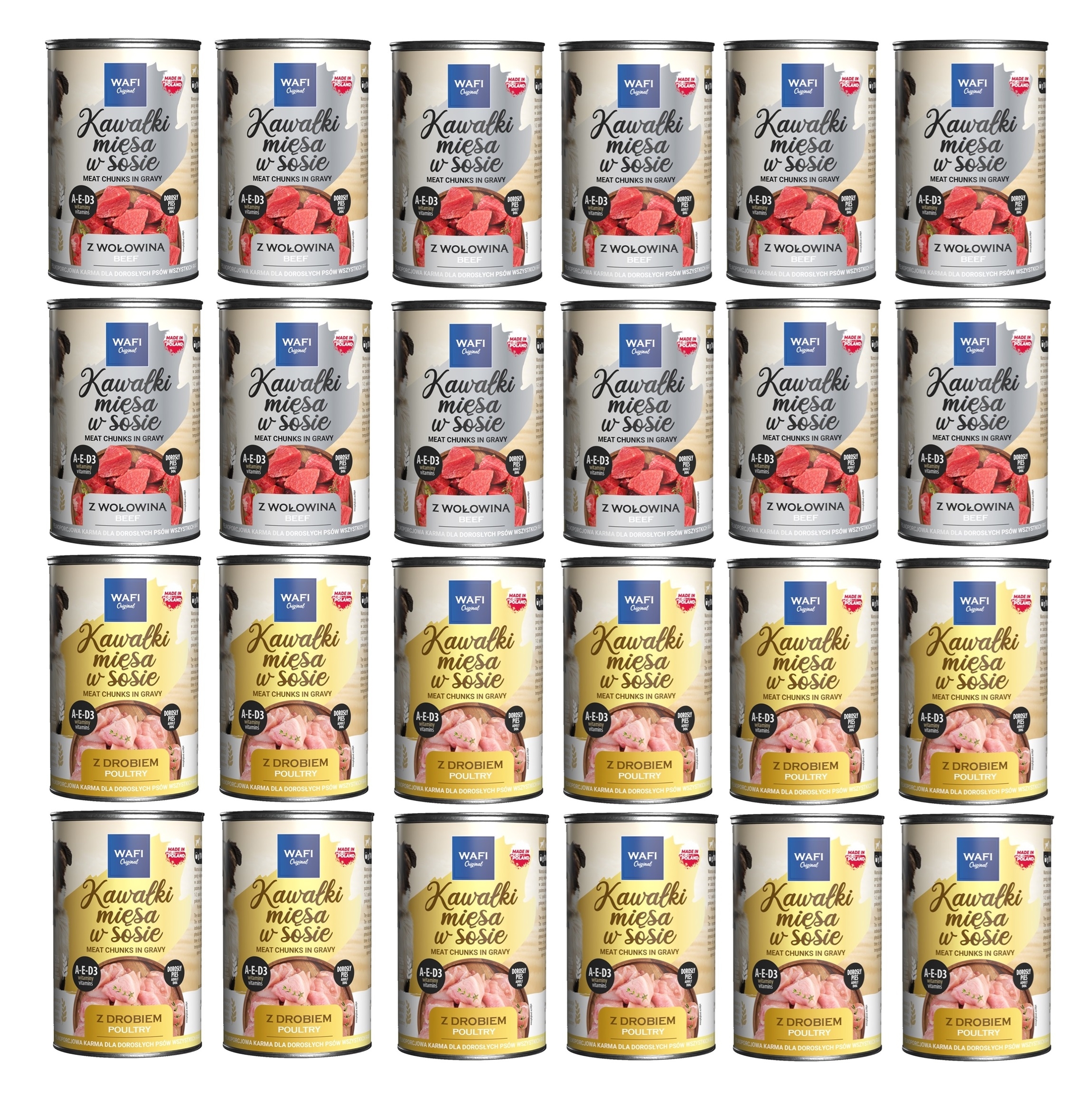 WAFI Karma dla psa Kawałkiw Sosie MIX 24 x 415g