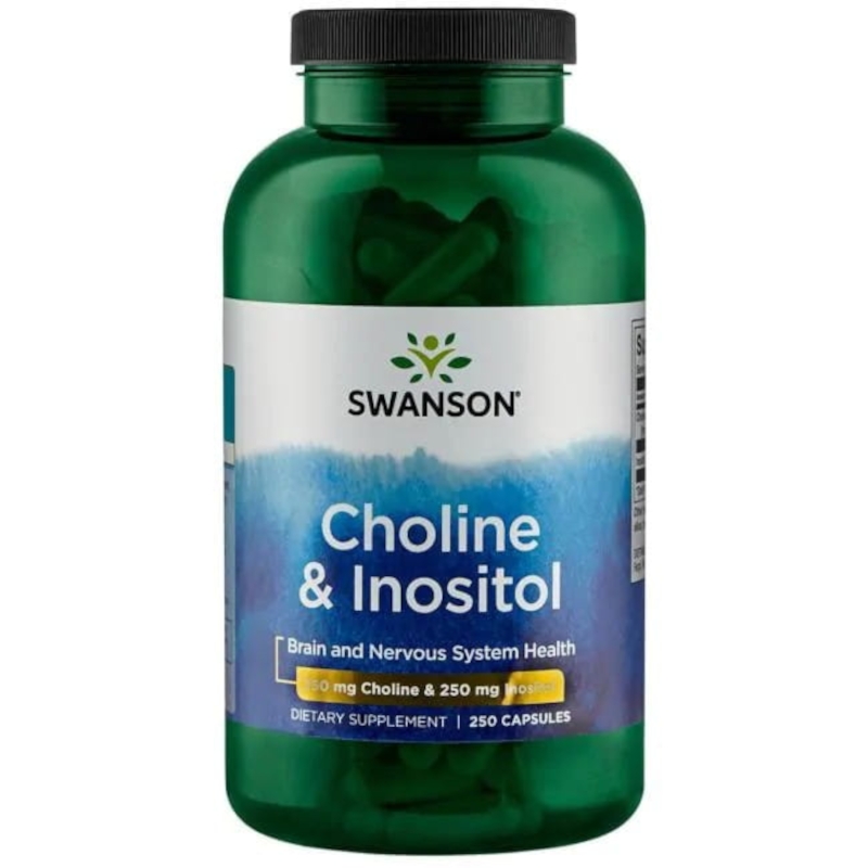 Cholina i Inozytol Swanson - Wsparcie dla Mózgu i Wątroby (250 Kapsułek)