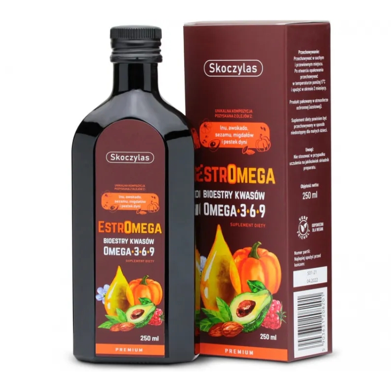 Skoczylas Estromega Premium 250ml - Kwasy Omega 3-6-9 z Witaminą E