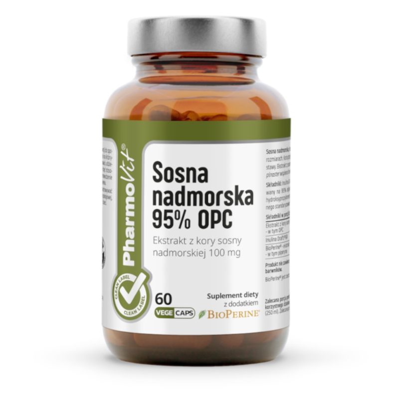 Pharmovit Sosna Nadmorska OPC 95% - Ekstrakt z kory dla wsparcia krążenia (60 kapsułek)