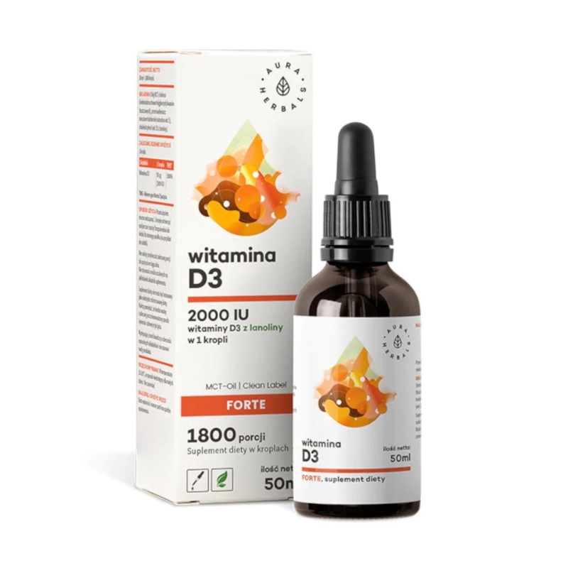 Aura Herbals Witamina D3 2000UI Forte MCT 50ml