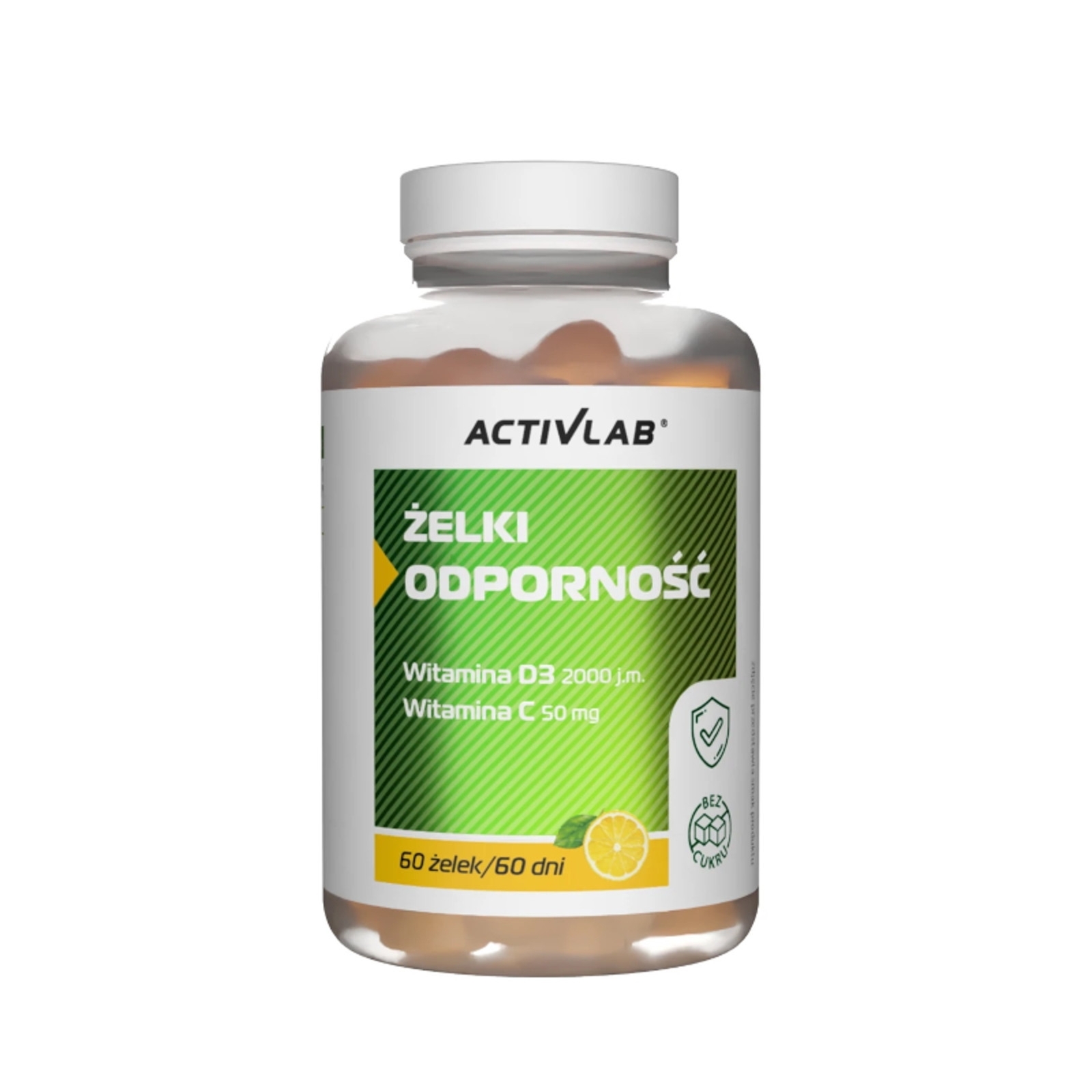 Activlab Żelki Odporność Cytryna - Witaminy C i D3 na Odporność, 60 sztuk