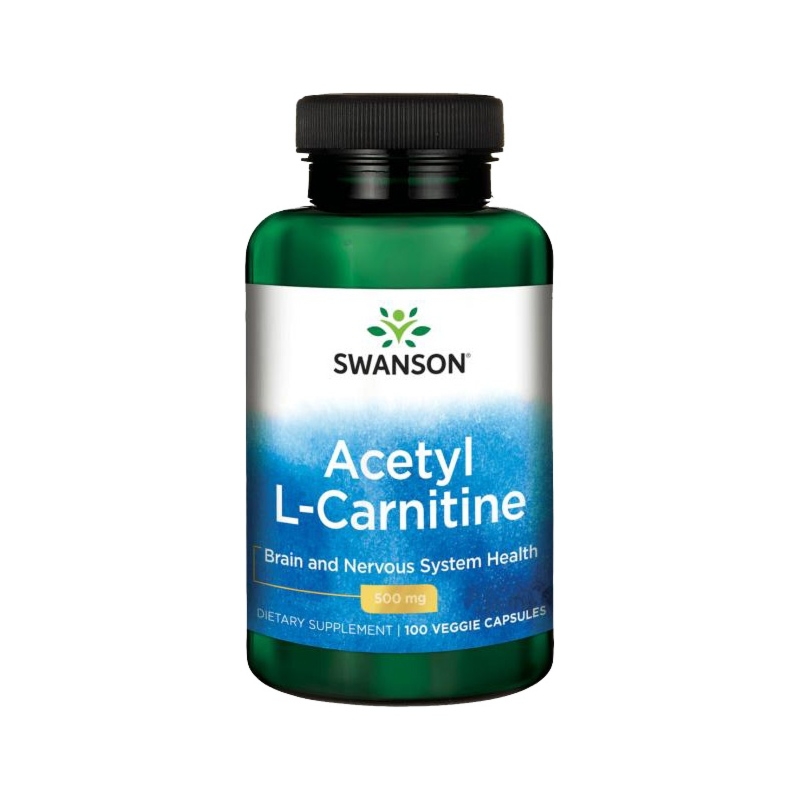 Swanson Acetyl L-Carnitine ALC 500mg - Wsparcie Energii i Sylwetki (100 Kapsułek)