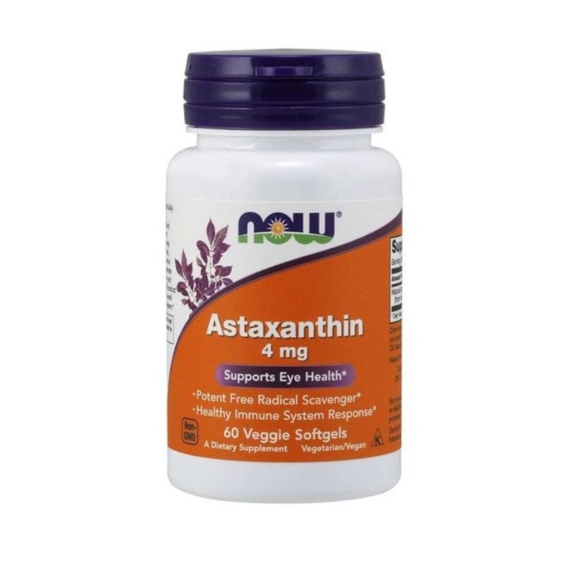 Now Foods Astaksantyna Astaxanthin 4 mg 60 vkaps